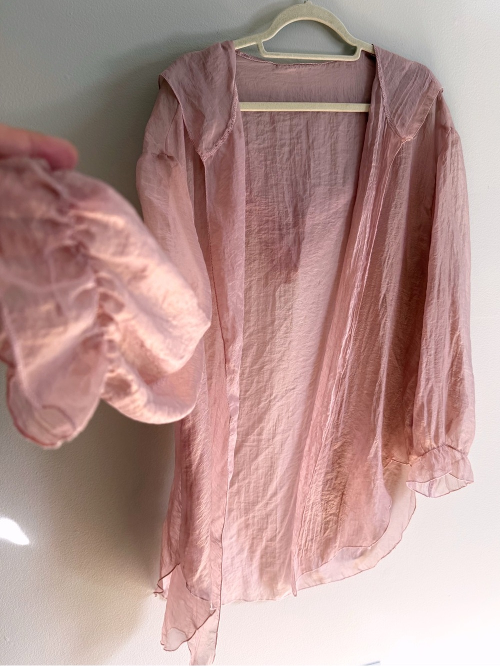 SHEIN Soft Blush Sheer Hooded Robe or Romantic Bathing Suit Cover
